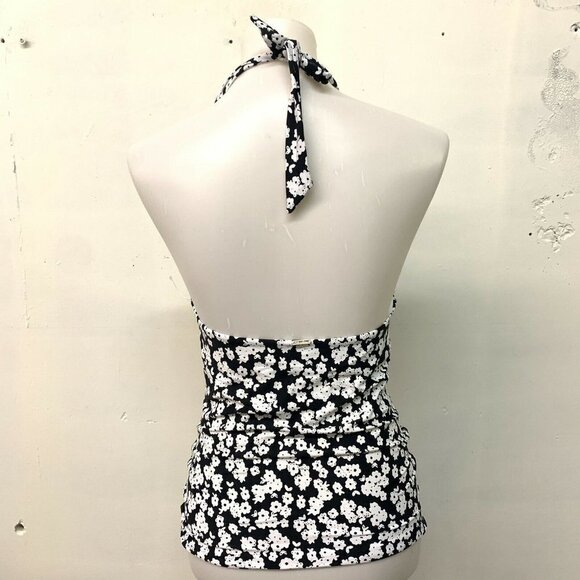 Anne Cole Black White Floral Halter Tankini Swim Swimsuit - Picture 3 of 4